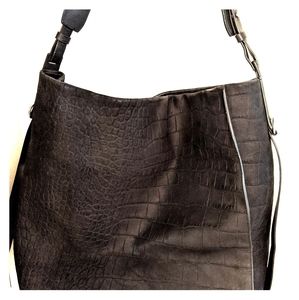 Black snakeskin laptop bag / purse